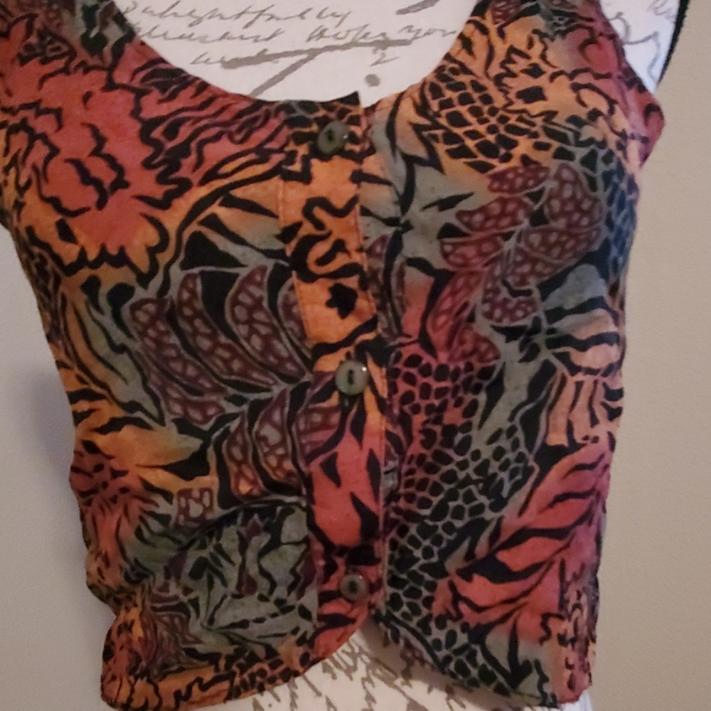 Leopard jungle print tank top. Medium - Picture 2 of 5